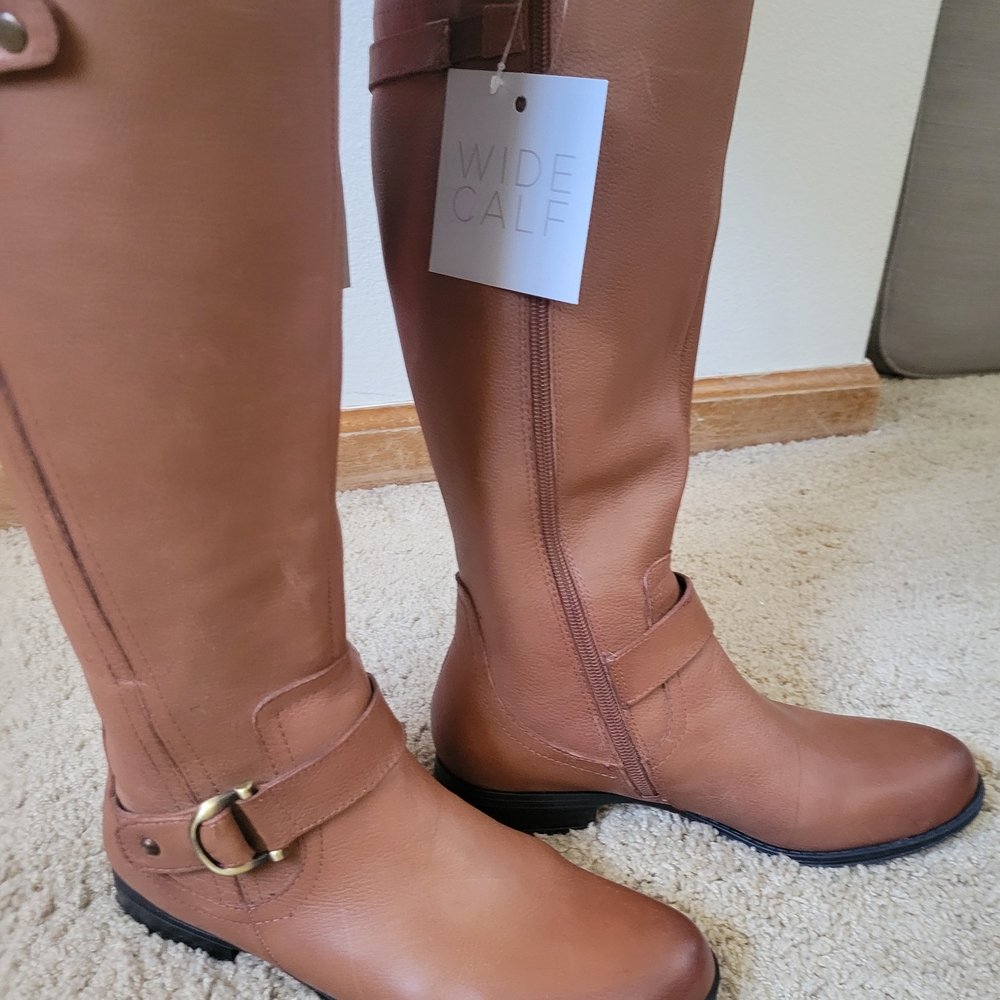 Naturalizer Women's Brown Knee Boots Wide Calf 8.5 size